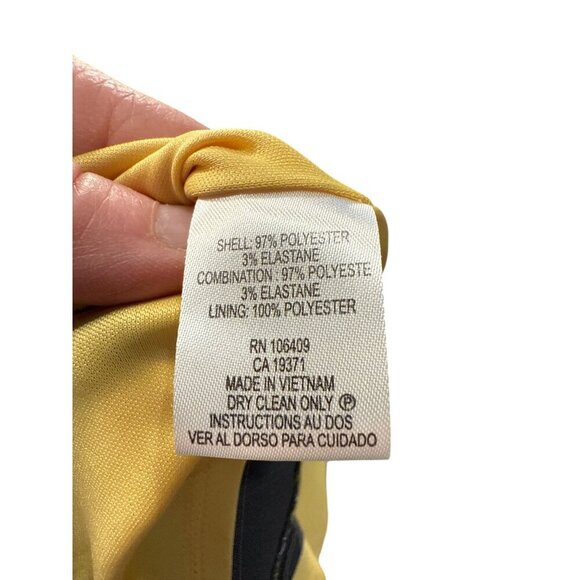 Tahari ASL Yellow/Charcoal Color block Sheath Dress Size 2, NWT MSRP $128 - Picture 8 of 8